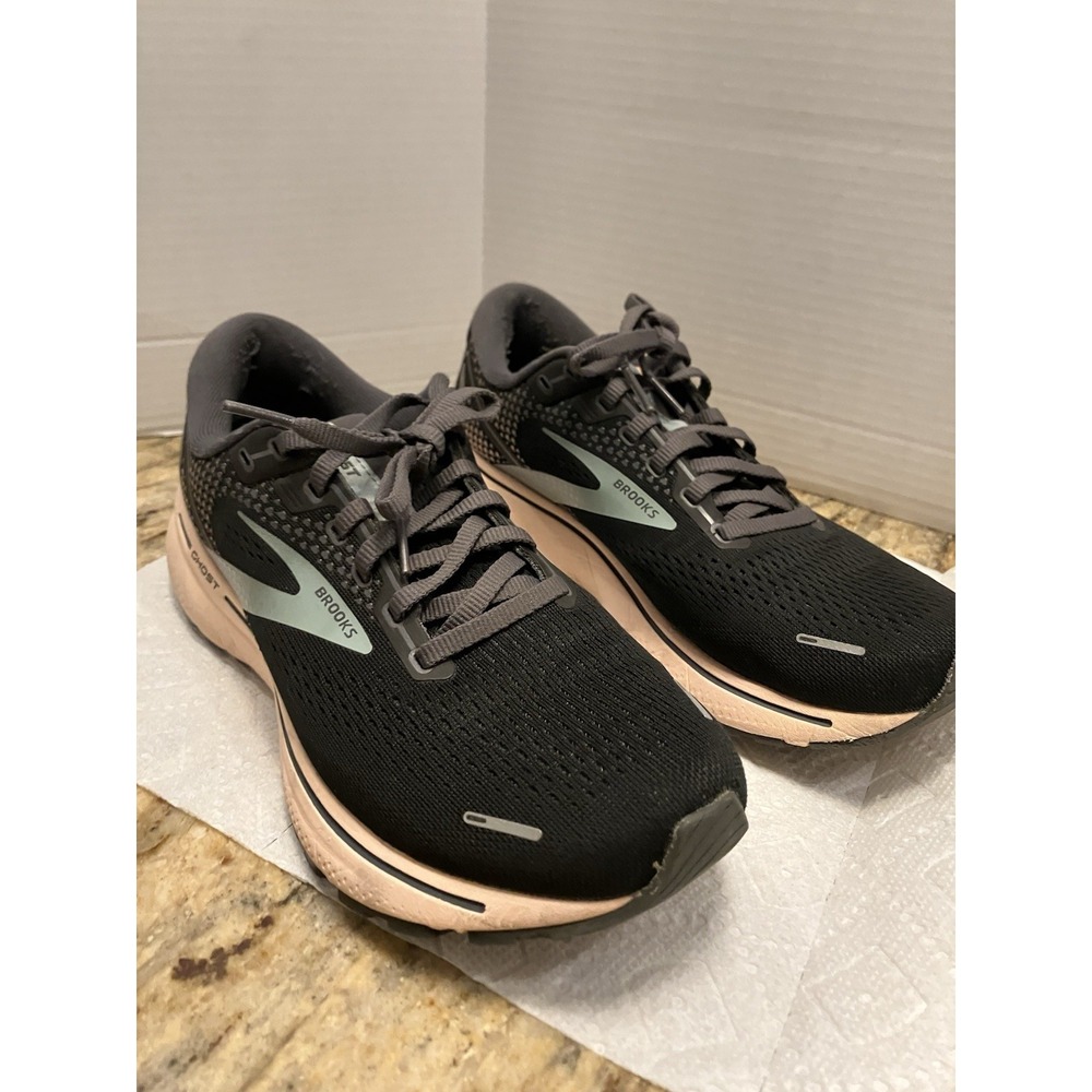 Brooks Ghost 14 Women's Size 9) Running Shoes Black Pearl Peach Sneakers